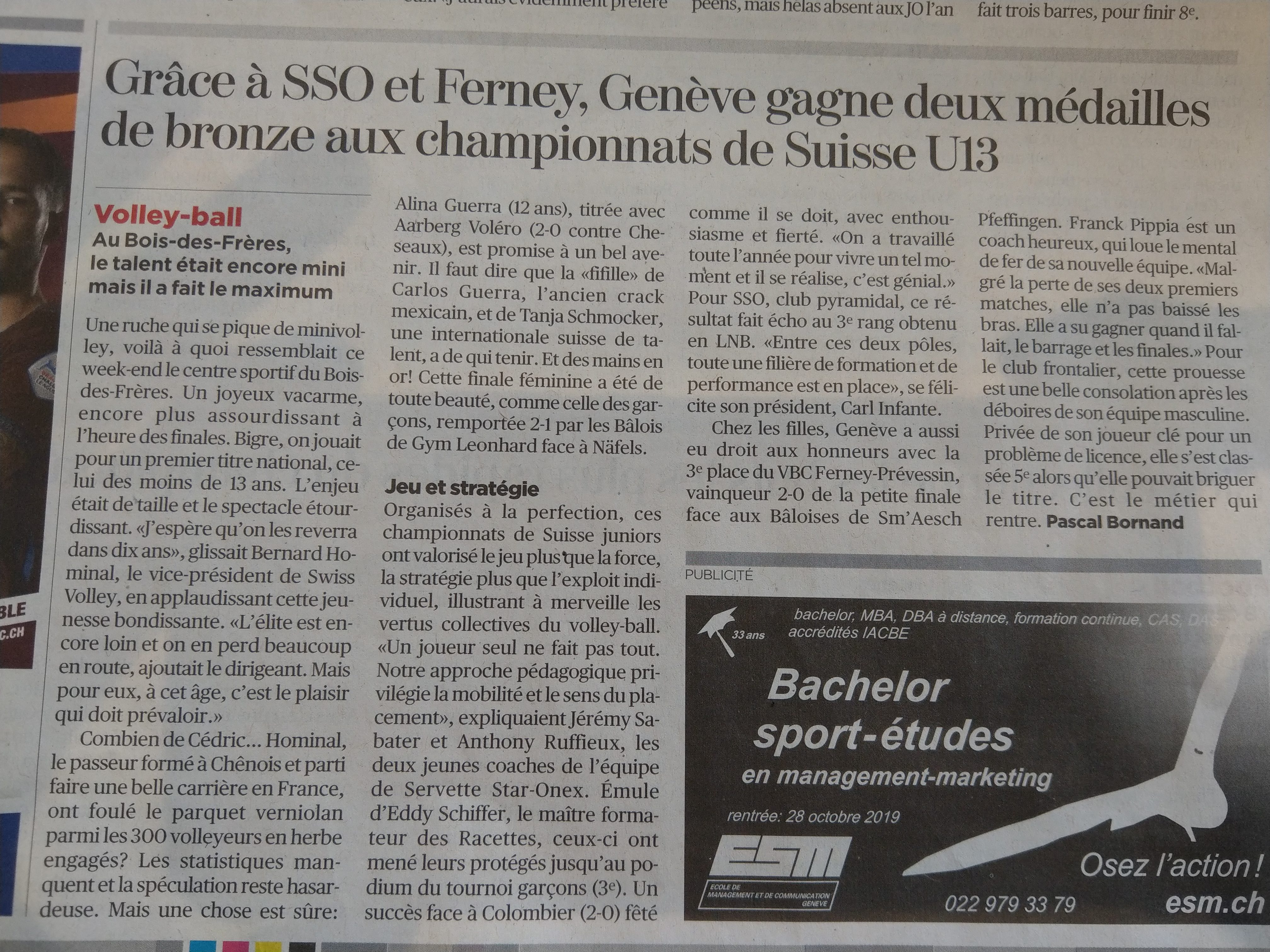 2 médailles de bronze au CHS U13