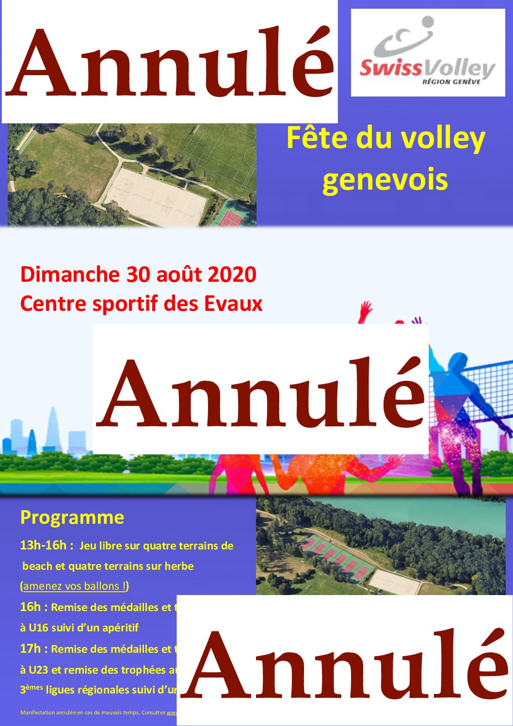 Annulation de la Fête du Volley