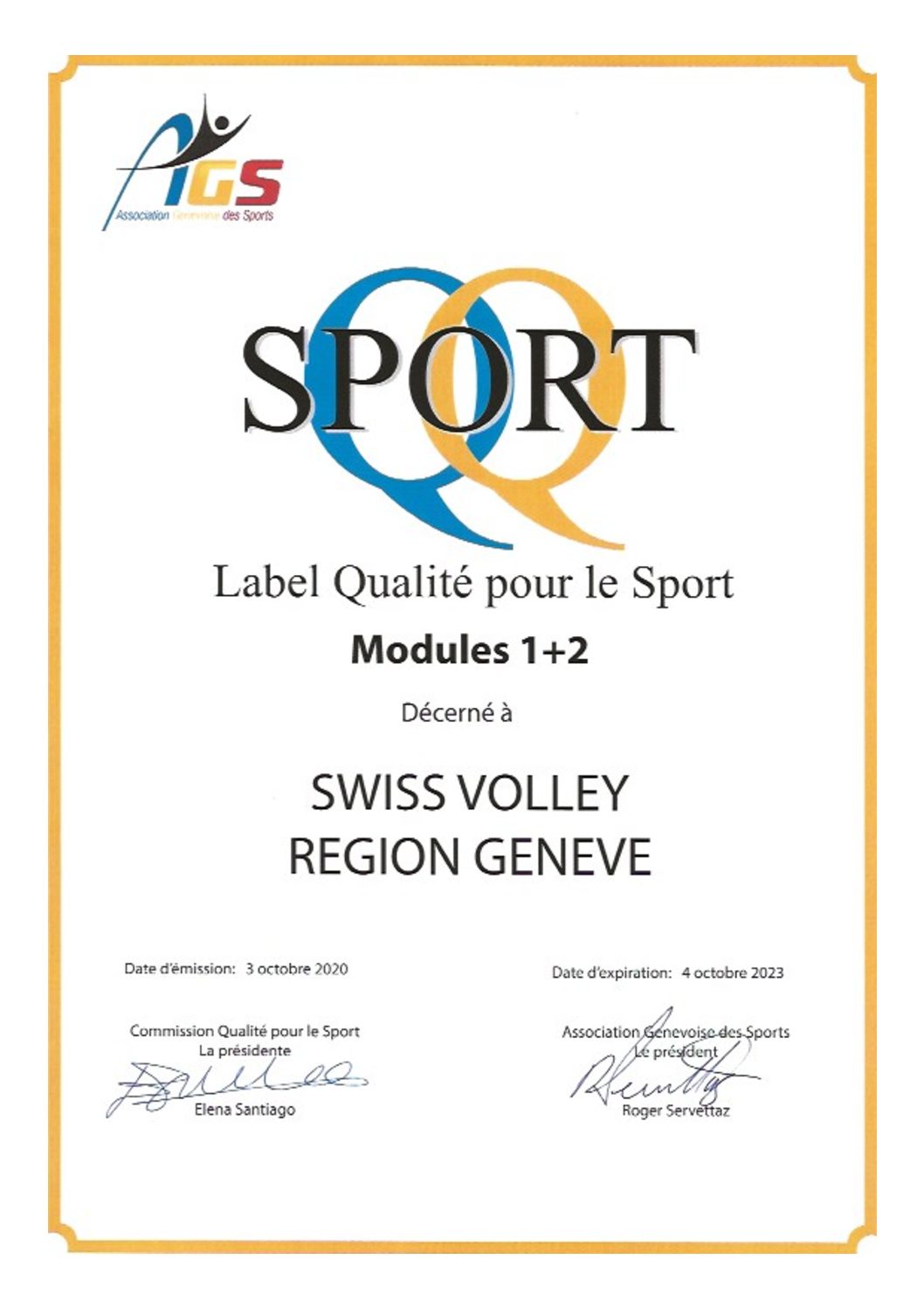 Renouvellement du Label Qualité de l’AGS