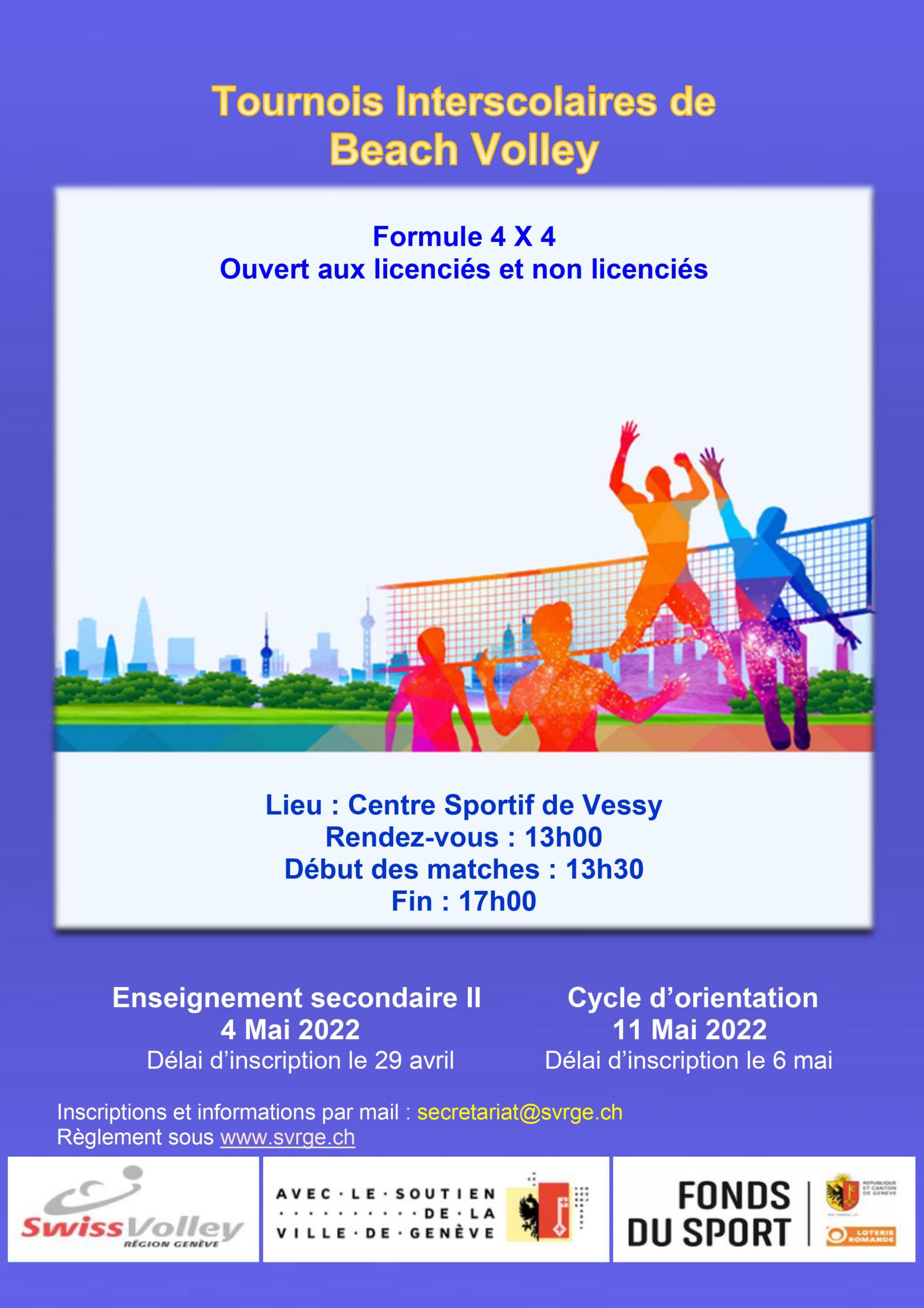 Tournoi scolaire beach 2022 – Cycle d&rsquo;Orientation et Ecoles Secondaire 2