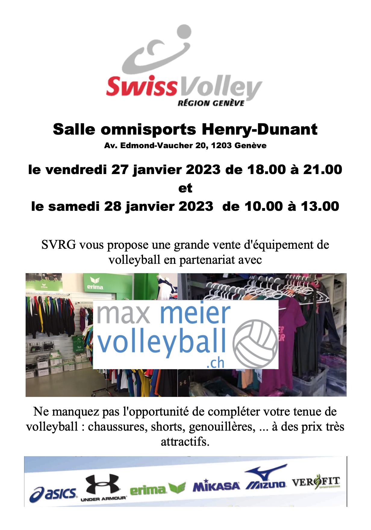 Vente d&rsquo;articles de volleyball
